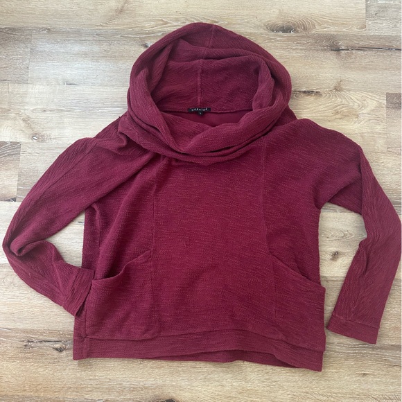 Curator Sweaters - Cozy Burgundy Organic Cotton Slub Sweater